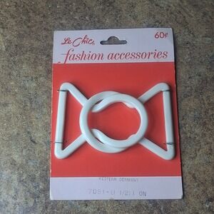 Vintage White Acrylic Buckle Mod 50s 60s 70s Western Germany Deadstock NOS